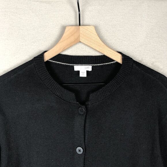 J. JILL Wool‎ Blend Duster Cardigan Sz SP Petite Black Pockets Longline Sweater - Picture 3 of 13
